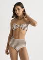  Gini London Brown Textured Stripe High Waisted Bikini Bottom, Image 4 of 4