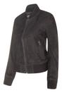 Black Womens MA-1 Suede Bomber Jacket-Arnhem, Image 2 of 4