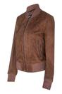 Tan MA-1 Suede Bomber Jacket - Newbury, Image 3 of 5