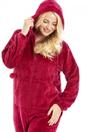 Magenta Camille Lingerie Magenta Supersoft Hooded Onesie, Image 5 of 6