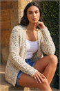 Natural Fluffy Sparkle Cardigan, Image 1 of 4