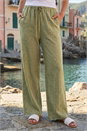 Khaki Stripe Tie Waist Pocket Trouser, Image 1 of 4