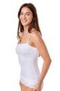 White Camille Lingerie White Floral Lace Trim Stretch Camisole, Image 2 of 4