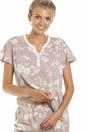 Beige Camille Lingerie Beige Lightweight Floral Capri Pyjama Set, Image 2 of 5