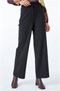 Black Short Wide Leg Stretch Trousers, Image 4 of 5