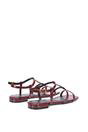 Burgundy 'Danielle' Flat Strappy Caged Square Toe Sandals With Buckle, Image 4 of 6