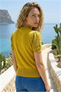 Olive Pointelle Knit Top, Image 3 of 4