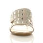 Gold Low Wedge Heel Diamante Sandals Mules, Image 6 of 6