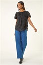 Black Jacquard Zig Zag Top, Image 3 of 5