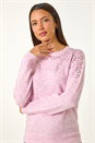 Light Pink Sparkly Diamante Knit Jumper, Image 1 of 5