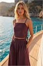 Purple Dusk Cotton Poplin Side Tie Top, Image 5 of 5