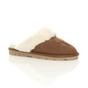 Tan AJVANI Tan Faux Fur Lined Slip On Memory Foam Mules Slippers, Image 1 of 5