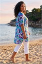 Teal Curve Water Colour Blouse, Image 3 of 4