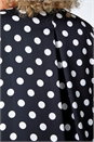 Black Curve Polka Dot Chiffon Stretch Top, Image 5 of 5