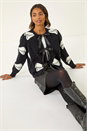 Black Bow Tie Front Knit Jumper, Image 1 of 5