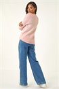 Light Pink Mosaic Print Fluffy Jumper, Image 4 of 7