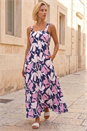 Navy  Floral Strappy Maxi Dress, Image 2 of 4