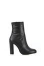 Black XY LONDON Black 'Margot' Block High Heeled Zip-up Stretch Sock Ankle Boots, Image 1 of 5