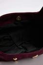 Burgundy Studded Suede Hobo Shoulder Bag, Image 3 of 4