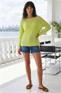 Lime Crochet Cotton Jersey Top, Image 2 of 4