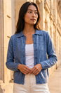 Blue Petite Collar Cardigan, Image 1 of 4