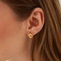 Gold Dripping Molten Natural Textured Sterling Silver Authentic Earring, Image 4 of 5
