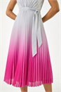 PINK Pleated Ombre Midi Dress, Image 5 of 5