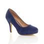 Royal Blue Mid High Heel Court Shoes, Image 1 of 6