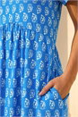 Turquoise Petite V-Neck Pocket Dress, Image 4 of 4
