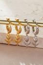 Silver Sterling Silver Tulip Flower Dangle Hoops, Image 1 of 2