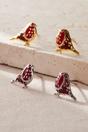 Gold Red Robins Sterling Silver Christmas Stud Earrings Dainty Birds, Image 1 of 3
