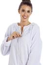 Light Blue Camille Lingerie Light Blue Supersoft Fleece Zip Up Housecoat, Image 5 of 5