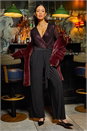 Magenta Sequin Wrap V-Neck Stretch Jumpsuit, Image 6 of 6