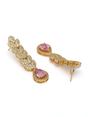 Light Pink Leaf Cascade Teardrop Statement Earrings, Image 2 of 3