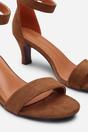 Khaki 'Madrid' Mid Block Heel With Ankle Strap, Image 5 of 6