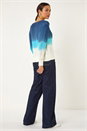 Denim Ombre Stitch Knit Jumper, Image 3 of 5