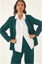 Green Tailored Pinstripe Blazer, Image 3 of 9