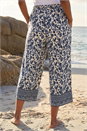 Navy  Petite Border Print Cropped Trouser, Image 3 of 4
