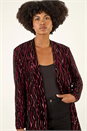 Fuchsia Sequin Velvet Longline Jacket, Image 4 of 5
