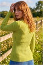 Lime Cable Rib Knit Jumper, Image 3 of 4