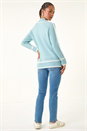 Blue Petite Contrast Ribbed Knit Jumper, Image 3 of 5