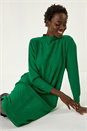 Green Textured Rib Knit Dress, Image 1 of 4