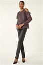 Pink Shimmer Cold Shoulder Plisse Top, Image 3 of 6