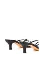 Black XY LONDON Black 'Dream' Strappy Square Toe Kitten Heel Slip on Mule Sandals, Image 4 of 5
