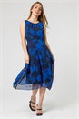 Navy  Petite Floral Print Chiffon Dress, Image 3 of 4
