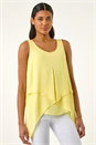 Light Yellow Asymmetric Sleeveless Vest Top, Image 1 of 5