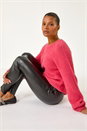 Black Faux Leather Stretch Legging, Image 1 of 5