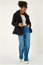 Black Dusk Textured Borg Pocket Short Coat, Image 1 of 5