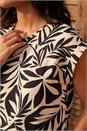 Black Leaf Print Shell Top, Image 4 of 4