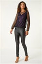 Purple Mesh Overlay Sparkle Top, Image 2 of 5